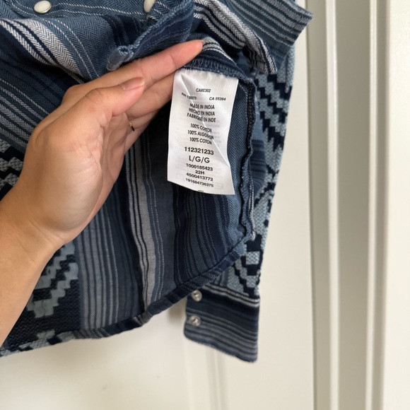 Wrangler Retro large Coastal Cowgirl Aztec Southwestern Cotton Snap button shirt - Picture 13 of 16